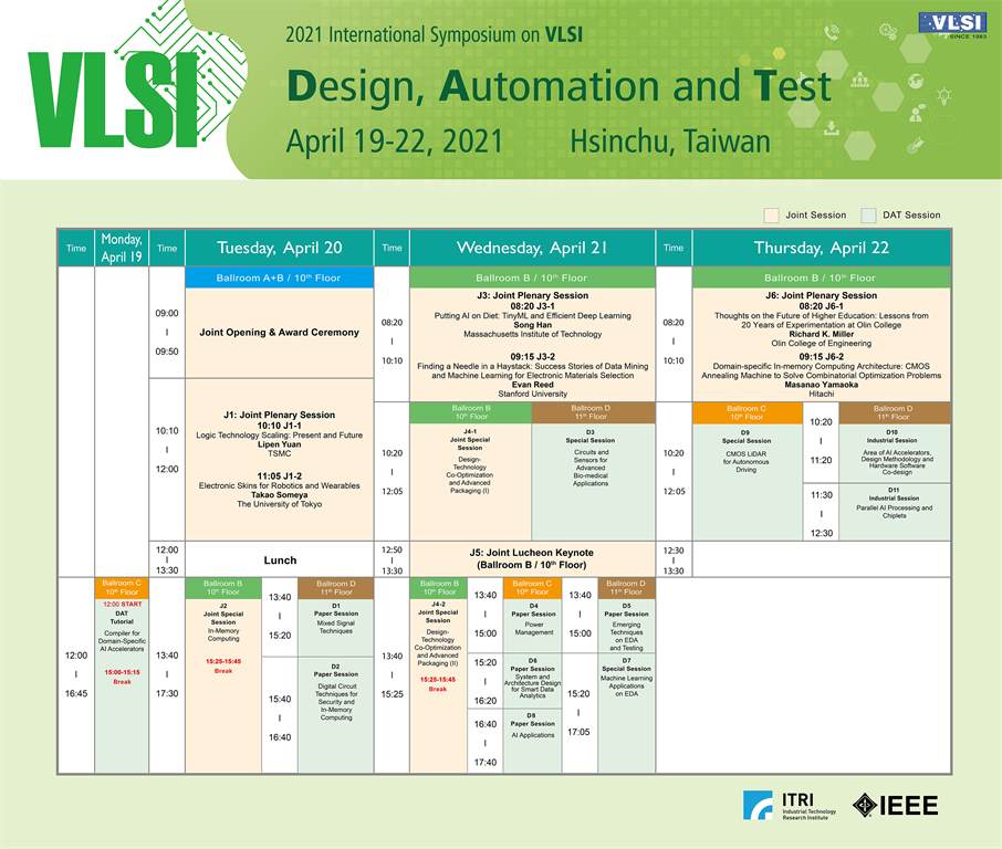 21 Vlsi Dat Symposium Agenda April 19 22 21